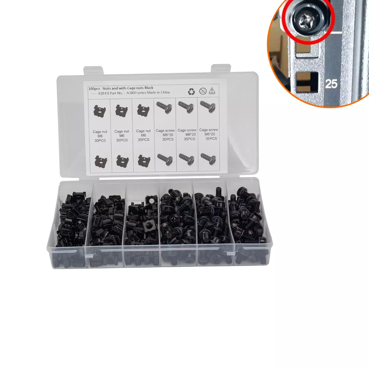 100 foreign trade supplies installed M6 screw case cabinet card -style nuts black cage -type nut