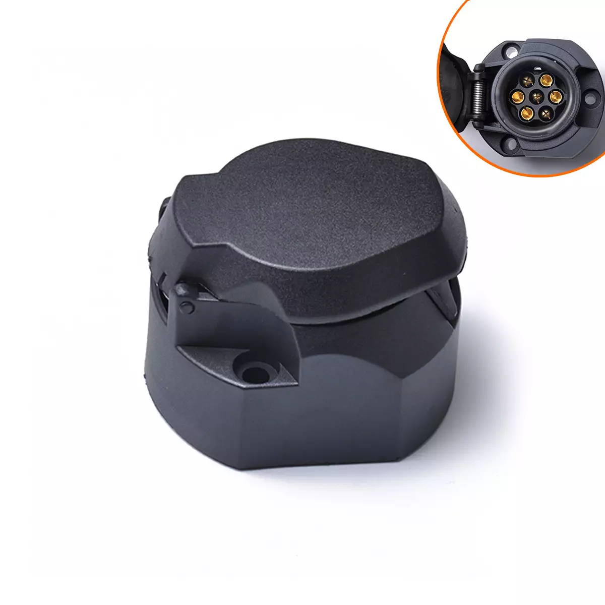 12V 7 -core flat trailer connection socket European regulating truck trailer link flat round