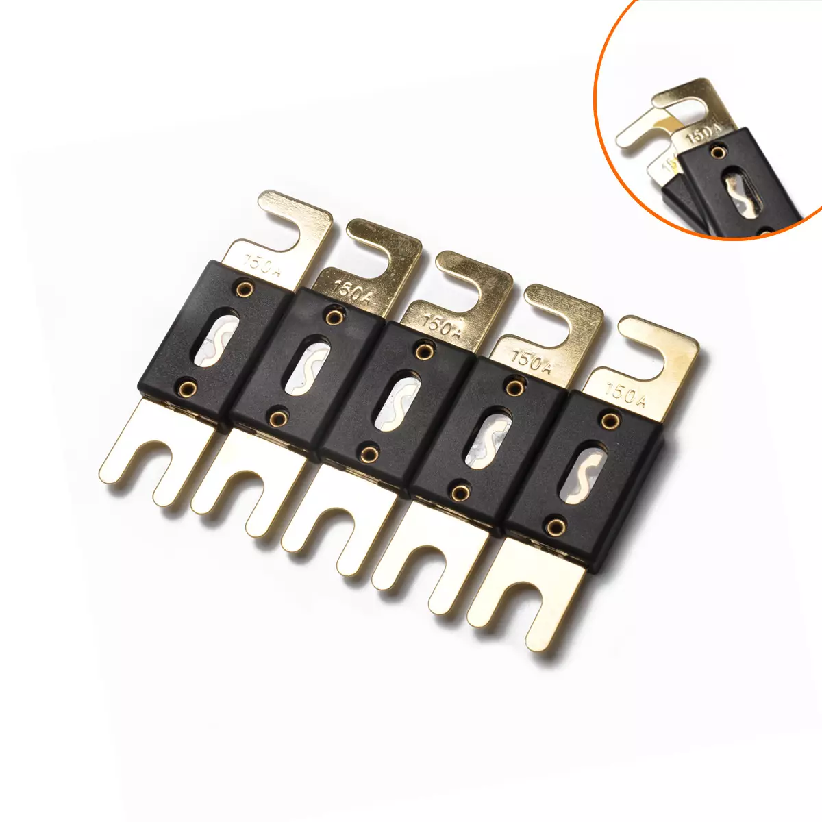 150A gold -plated large fork bolt -type car ANL fuse fuse fuse fuse conclusion