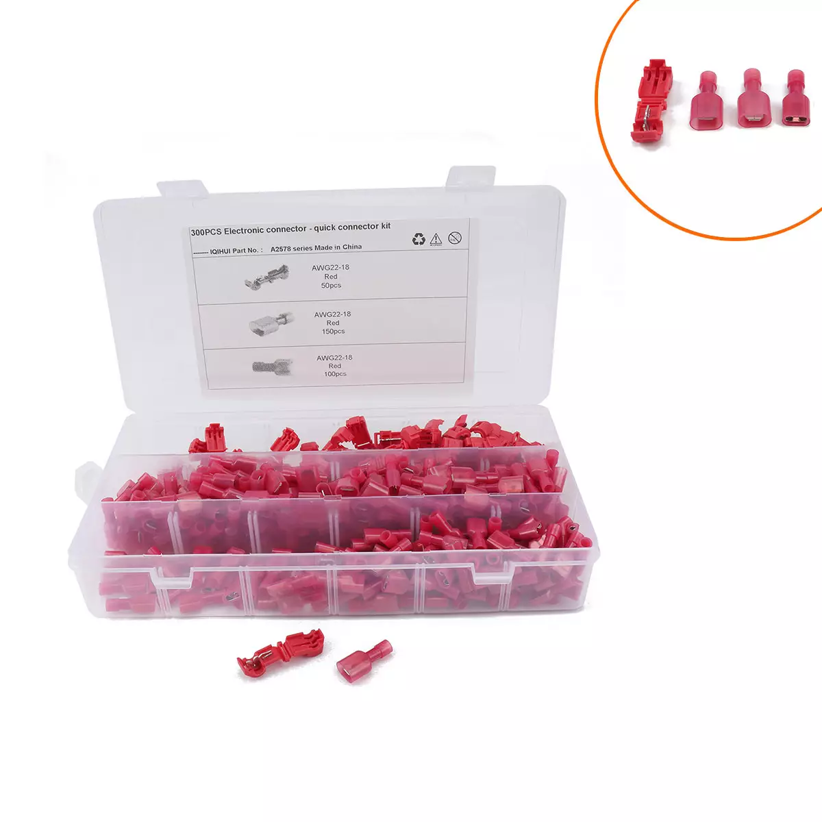 300 boxed connector kits-nylon insulation fast wiring terminal with T type free line terminal