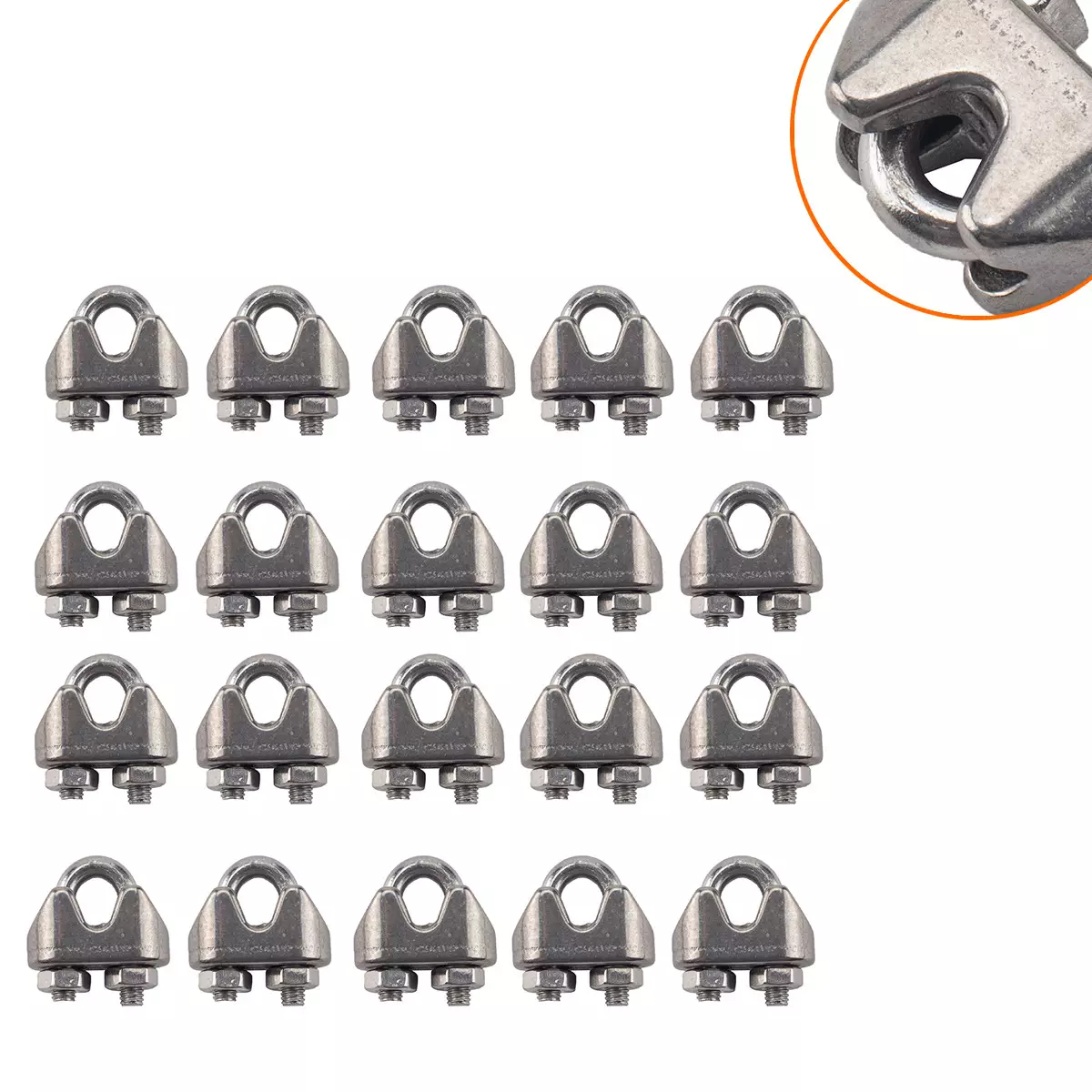 304 Stainless Steel Bull Head steel wire rope U -shaped fixed sandwiches heavy steel wire rope lock cat claws