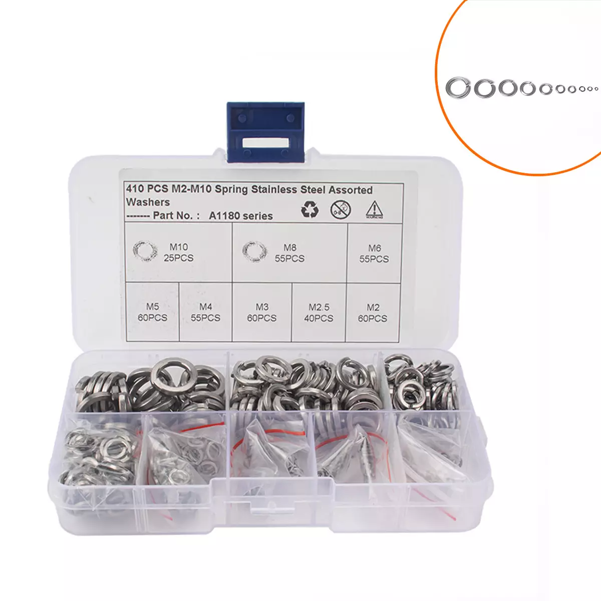 410 boxes of stainless steel ultra -thin lock tight spring flat padding cushion tablets standard spring cushion ring