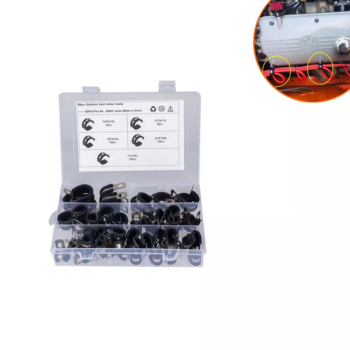 55 foreign trade s installed 5 specifications-stainless steel 304 rubber bars card hoe R-shaped tape-bodied card hoop