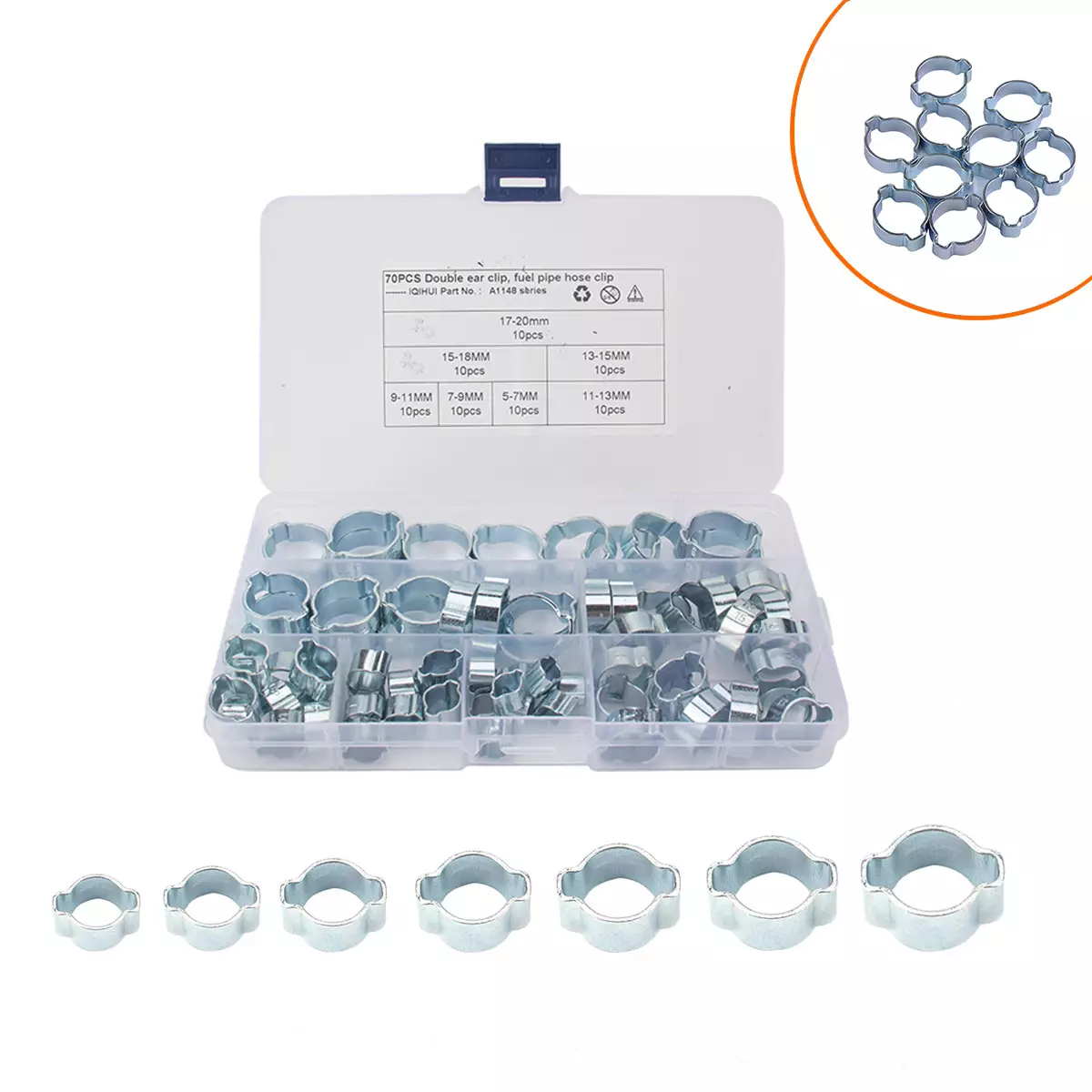 70 boxes of galvanized double -ear card hoop double ear hoop double -ear hoop water pipe clip