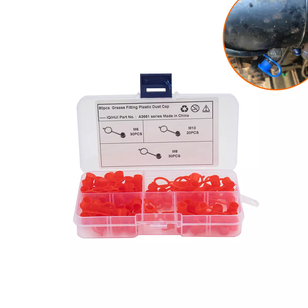 80 boxes of 3 specifications-oil mouth hats, iron-oil mouth dust hats, butter mouth cover