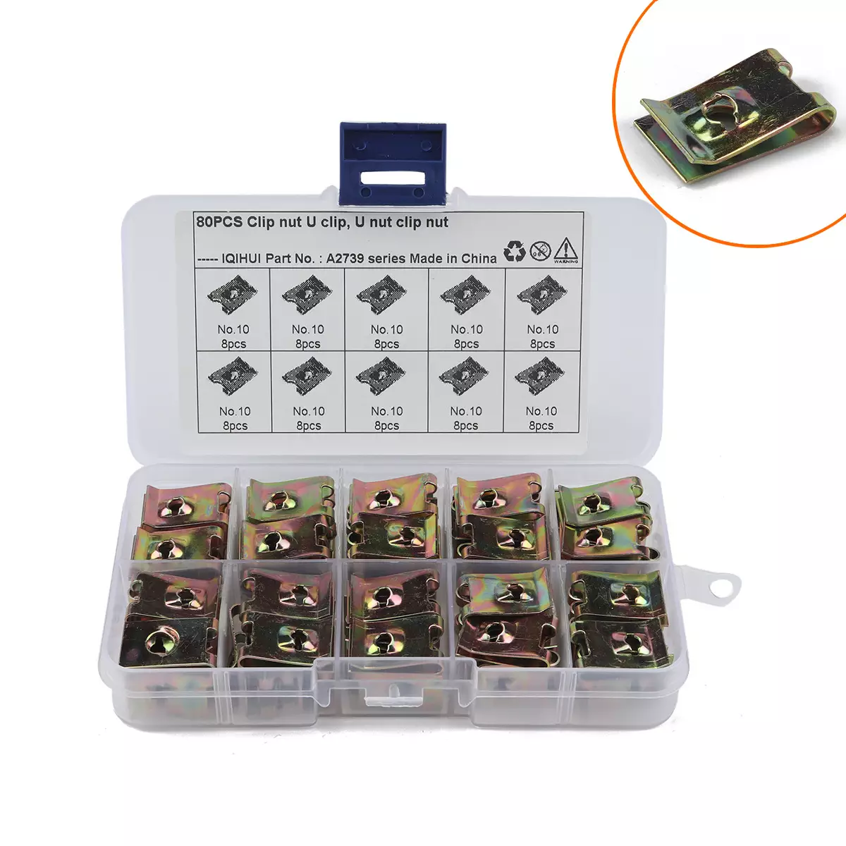 80 only 65 fierce steel color zinc U -shaped reed snail script spring nut clamping snail