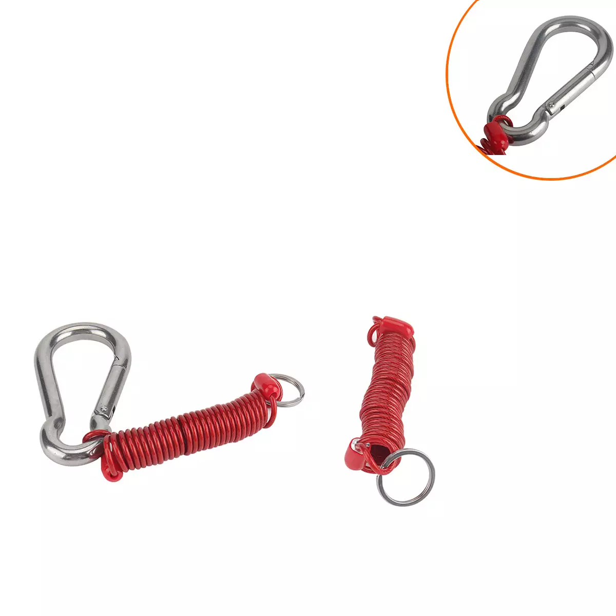 8*80mm RV trailer safety rope stainless steel RV safety insurance buckle spring hook anti -off -rope