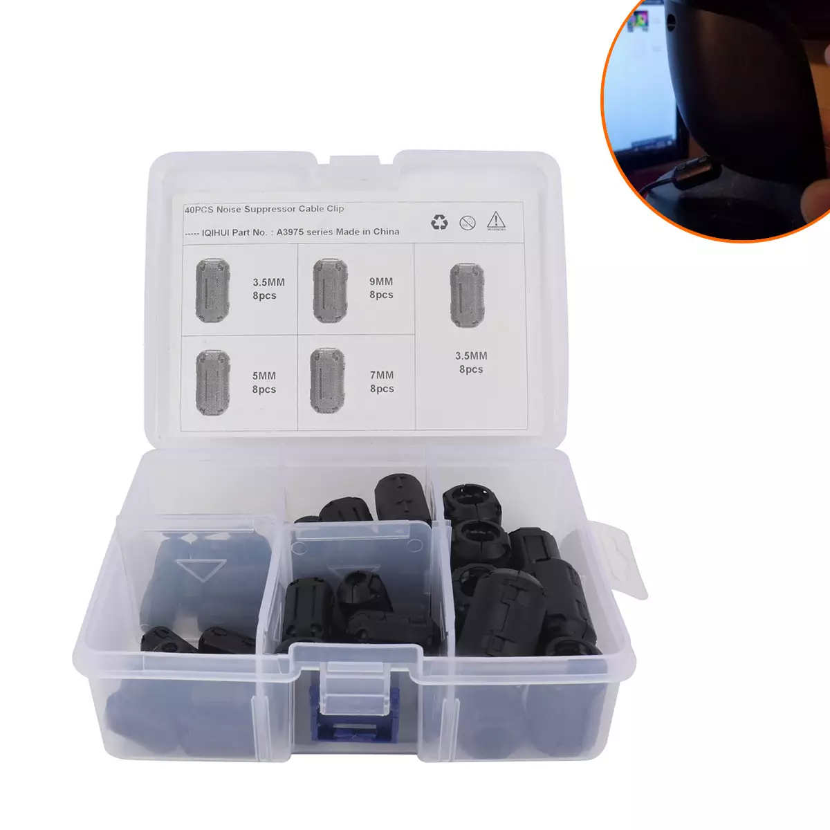 Anti -interference, magnetic core anti -magnetic ring; clamping type shielding magnetic ring soft magnet oxygen, multiple models