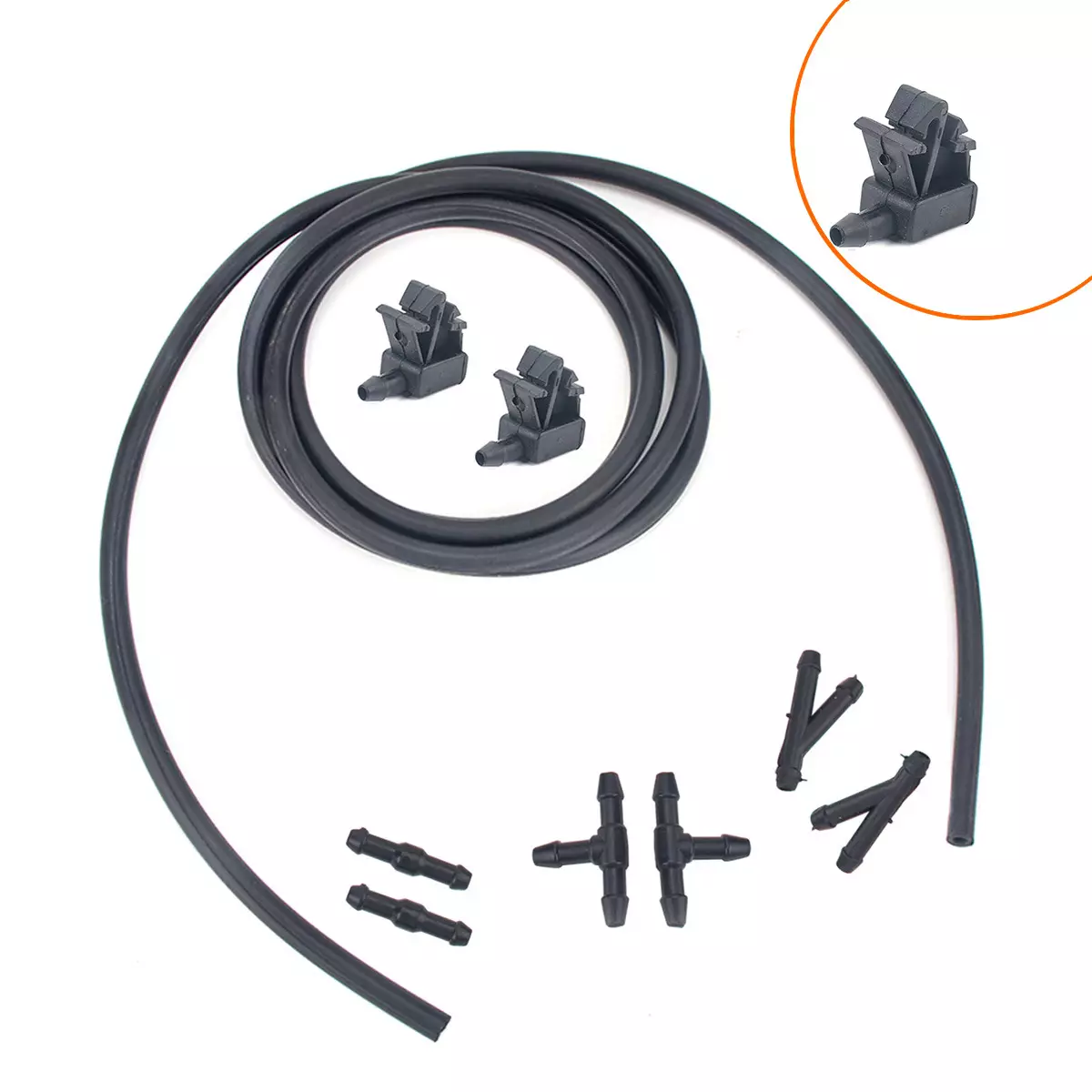 Auto parts front windshield water jet mouth washing device 1 pair+hose for Citroen water spraying mouth 6438z7