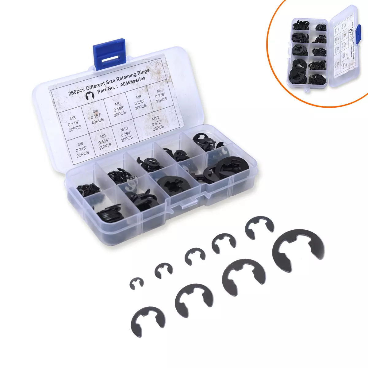 Automotive card spring E -springs spring steel 65 manganese -wide card spring shaft use card spring opening 260 tablet