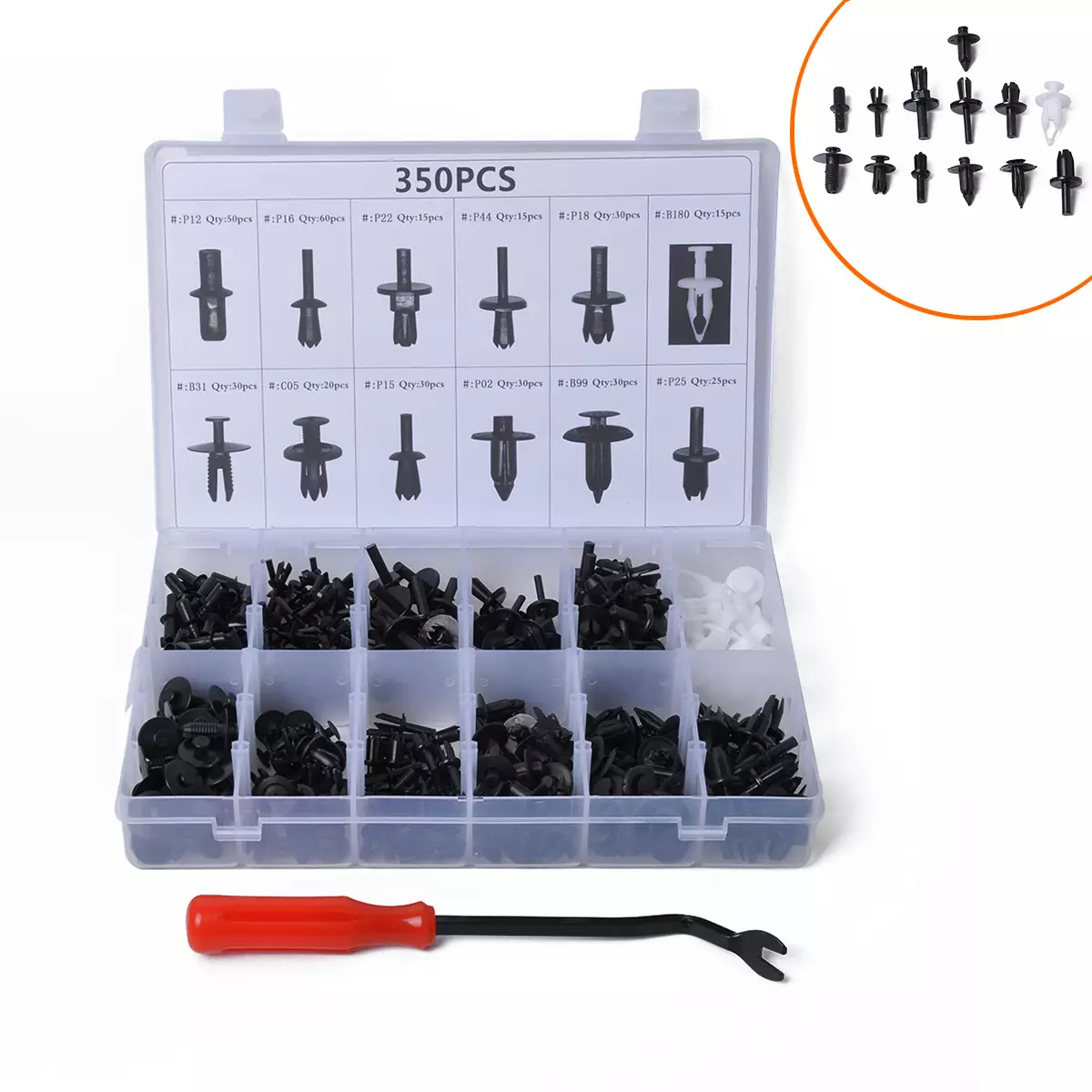 border  350pcs box buckle+door nails/car plastic wearing nail buckle box
