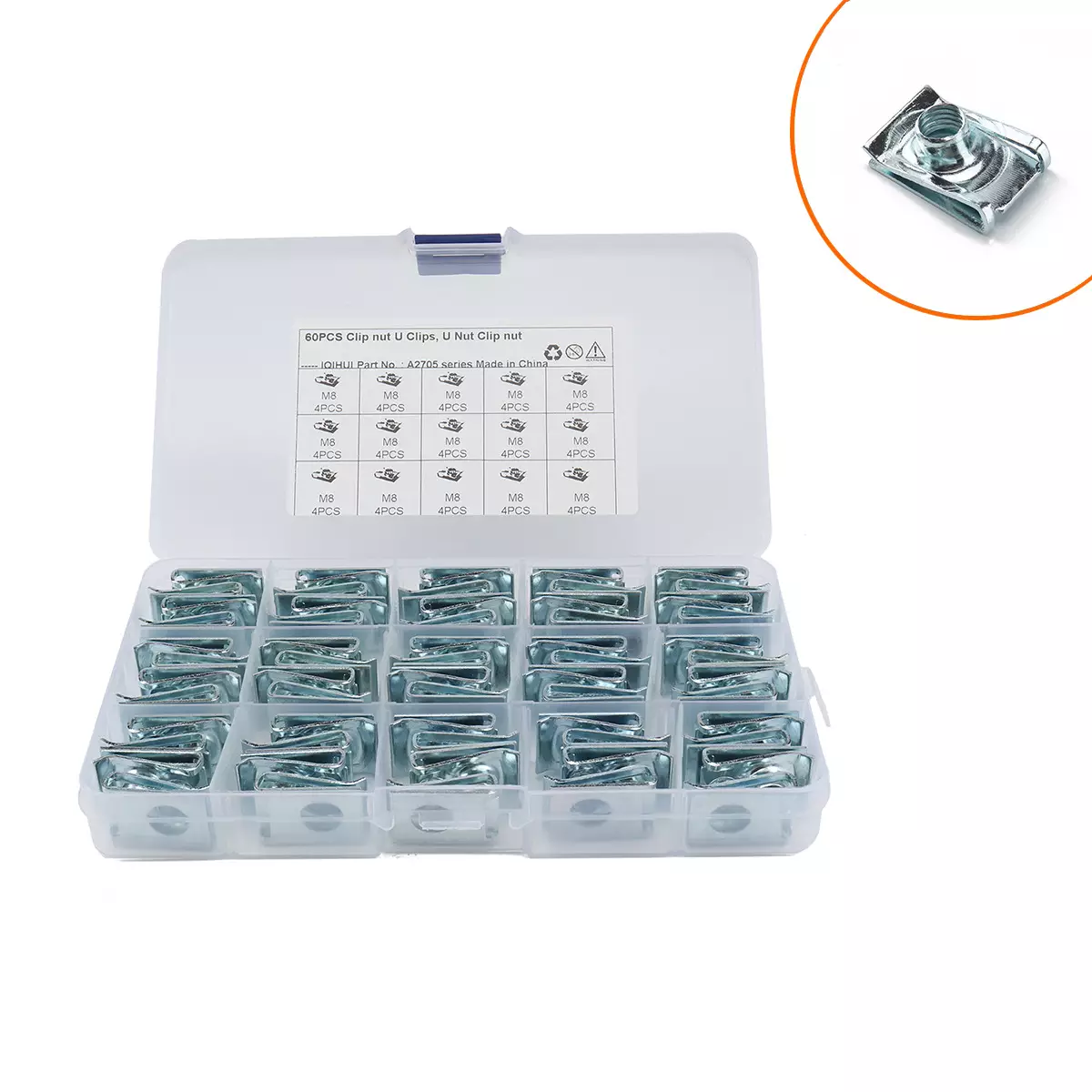 border 60pcs box-car modified M8 clamping nut/modified type B reed nut/card fixation/