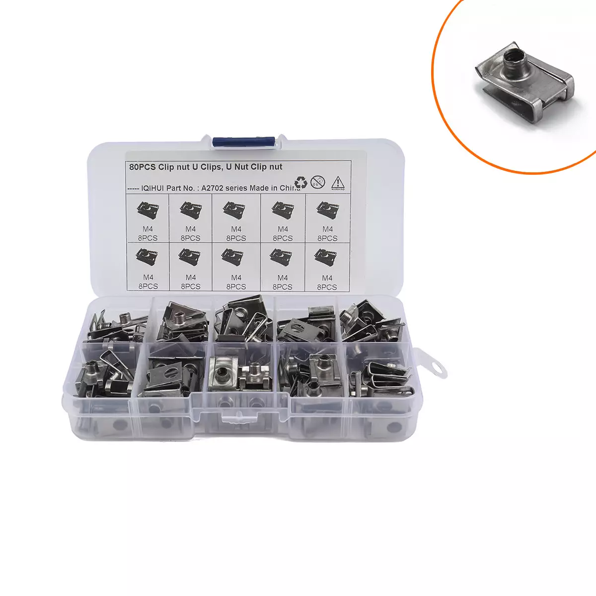 border 80pcs box-M4 clamping nut/self-attack card nut-card nut-license plate special clip
