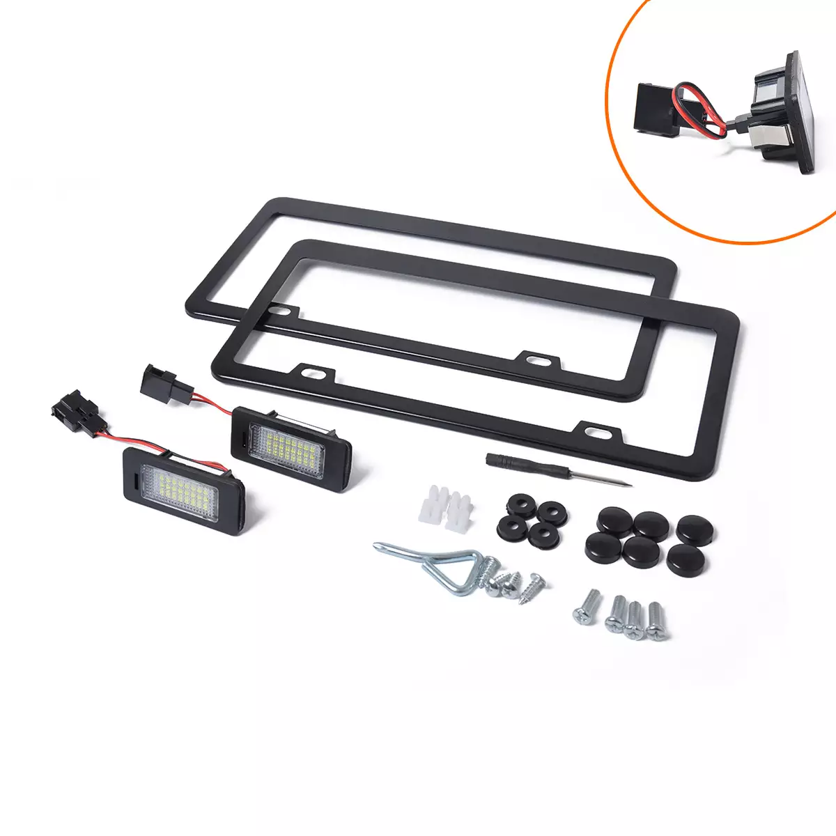border auto parts modification-for Audi A1 A4 A5 A6 A7 license plate light+license plate replacement set