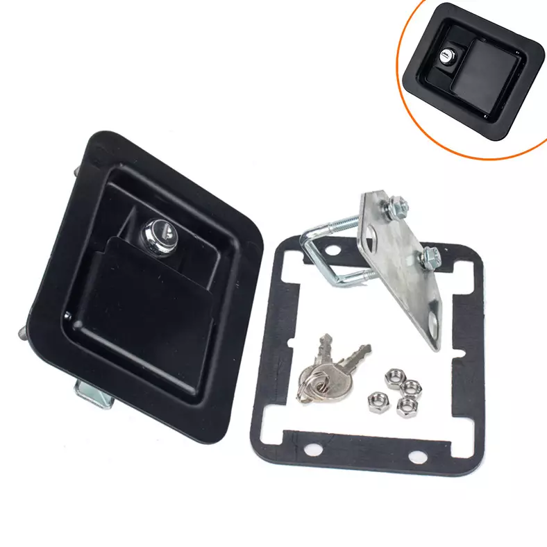 border auto parts trailer truck door lock RV modification tool box lock/black aluminum alloy carriage inner lock