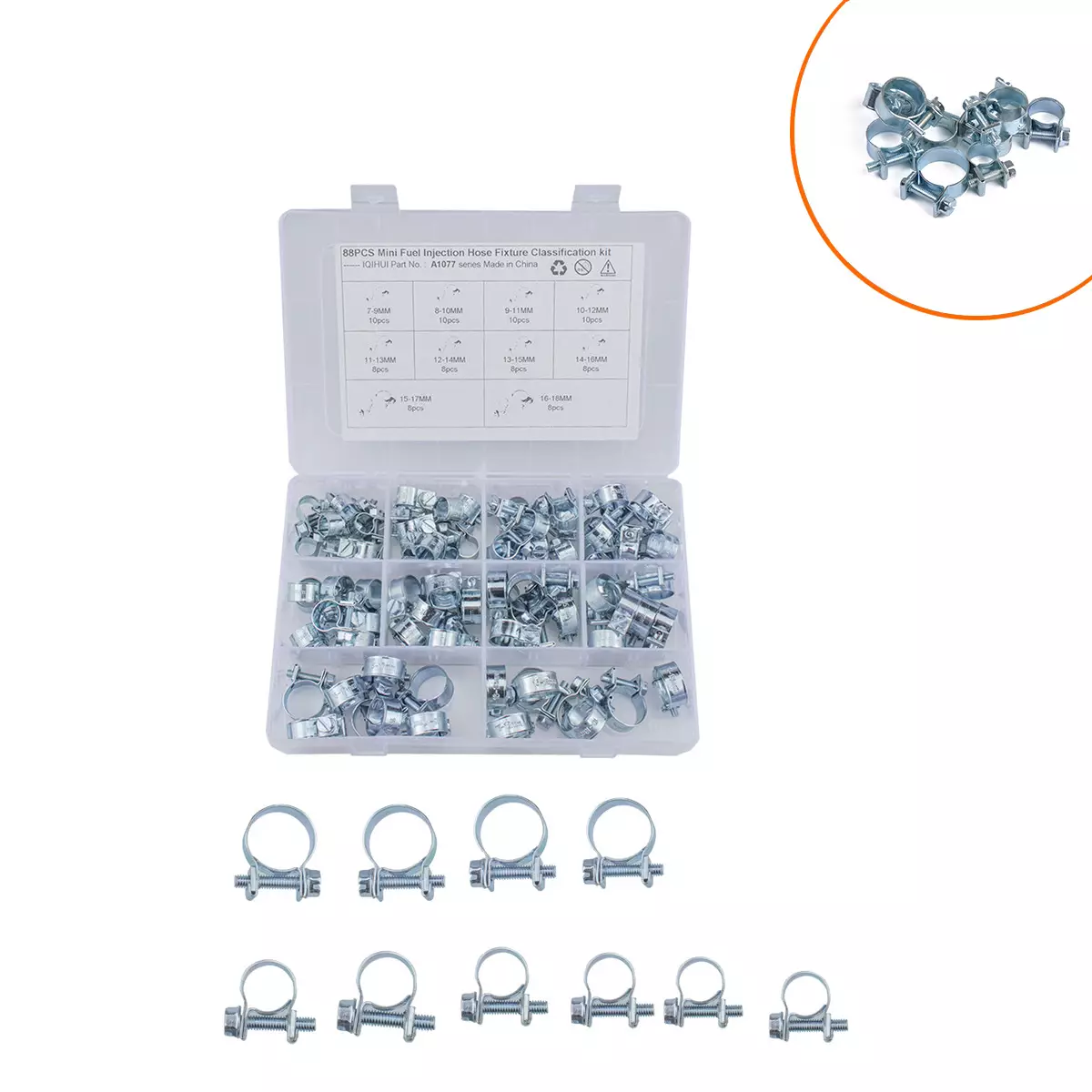 border best-selling product-88 only 1 kind of specifications of carbon steel galvanized mini card fuel pipe clamps