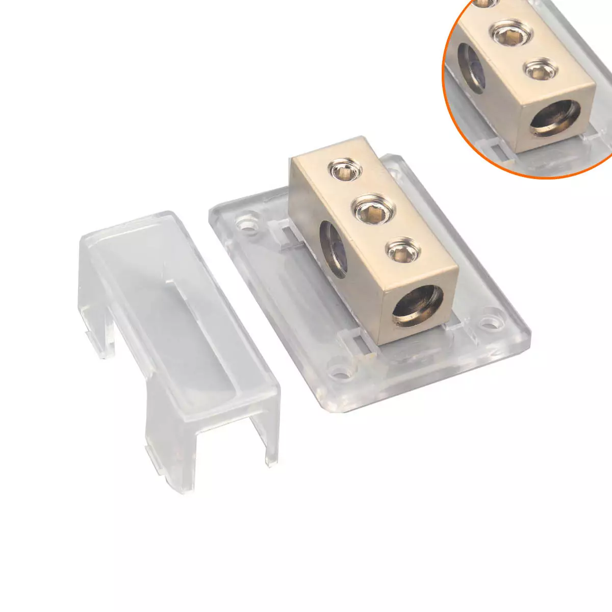 border car audio modification 2 road grounding box plating imitation gold 0GA 4GA split boxes with lid