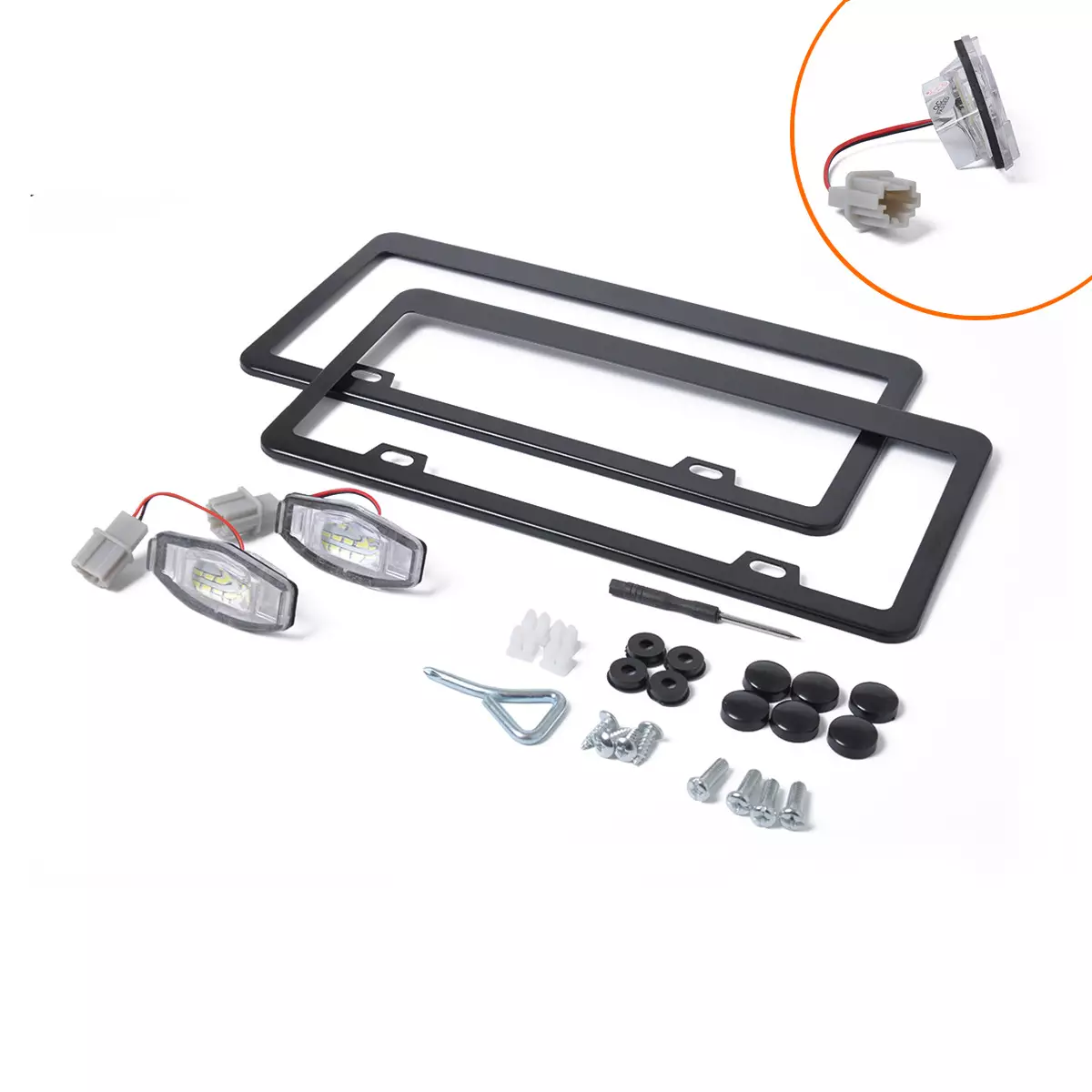 border car supporting suit- Honda Civic licensed light license plate frame (US system)+modification tool set