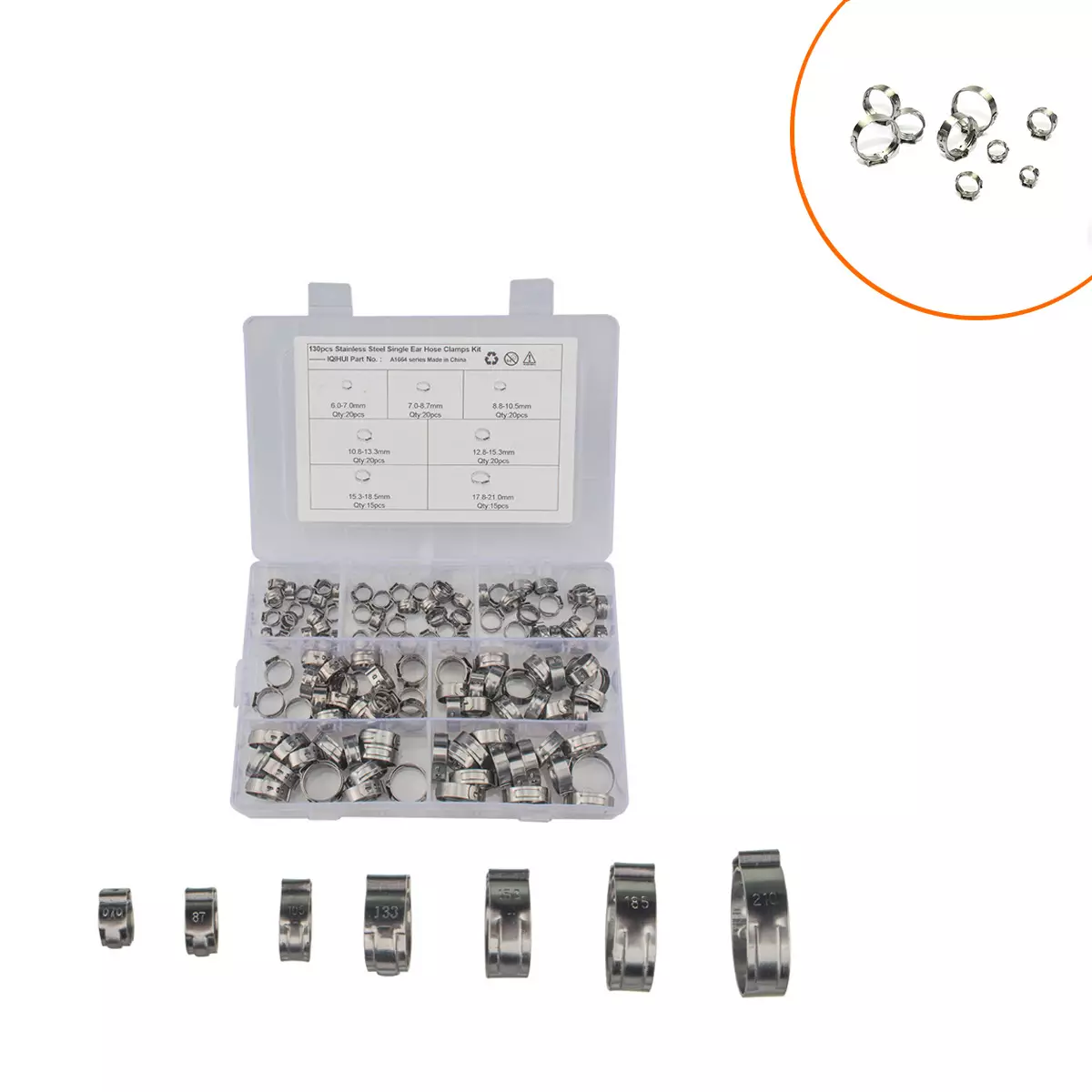 border dedicated-130 combined suit hose connection hug stainless steel single earless throat hoop