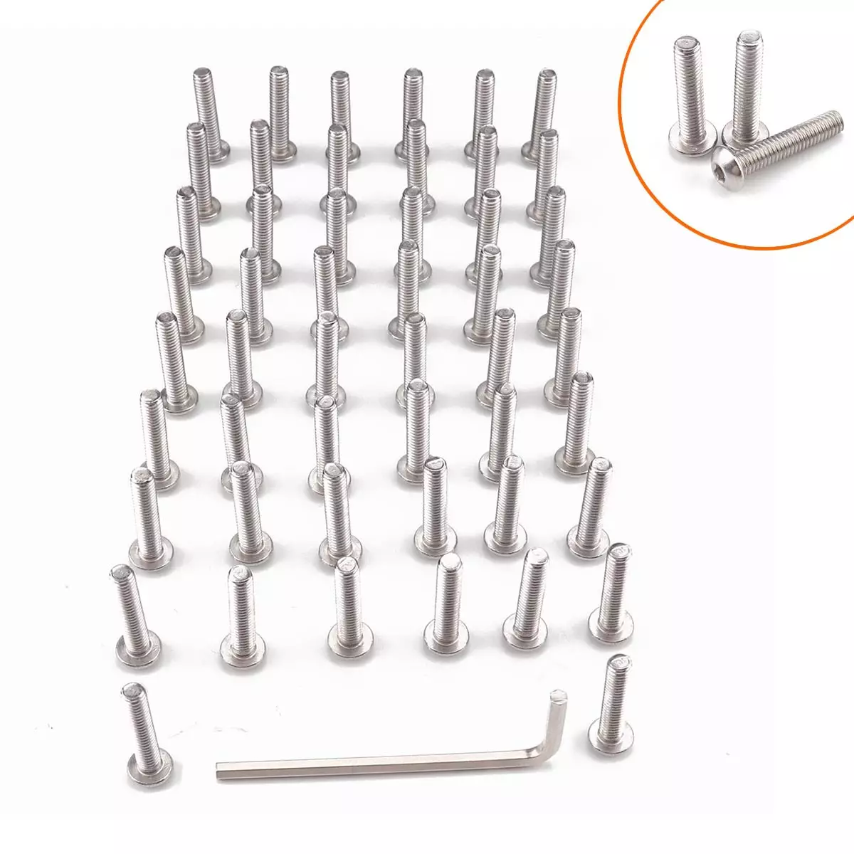 border hardware 50 installation -304 stainless steel flat round head Hexagonal screw M3 ~ M6*6mm ~ 20mm+wrench