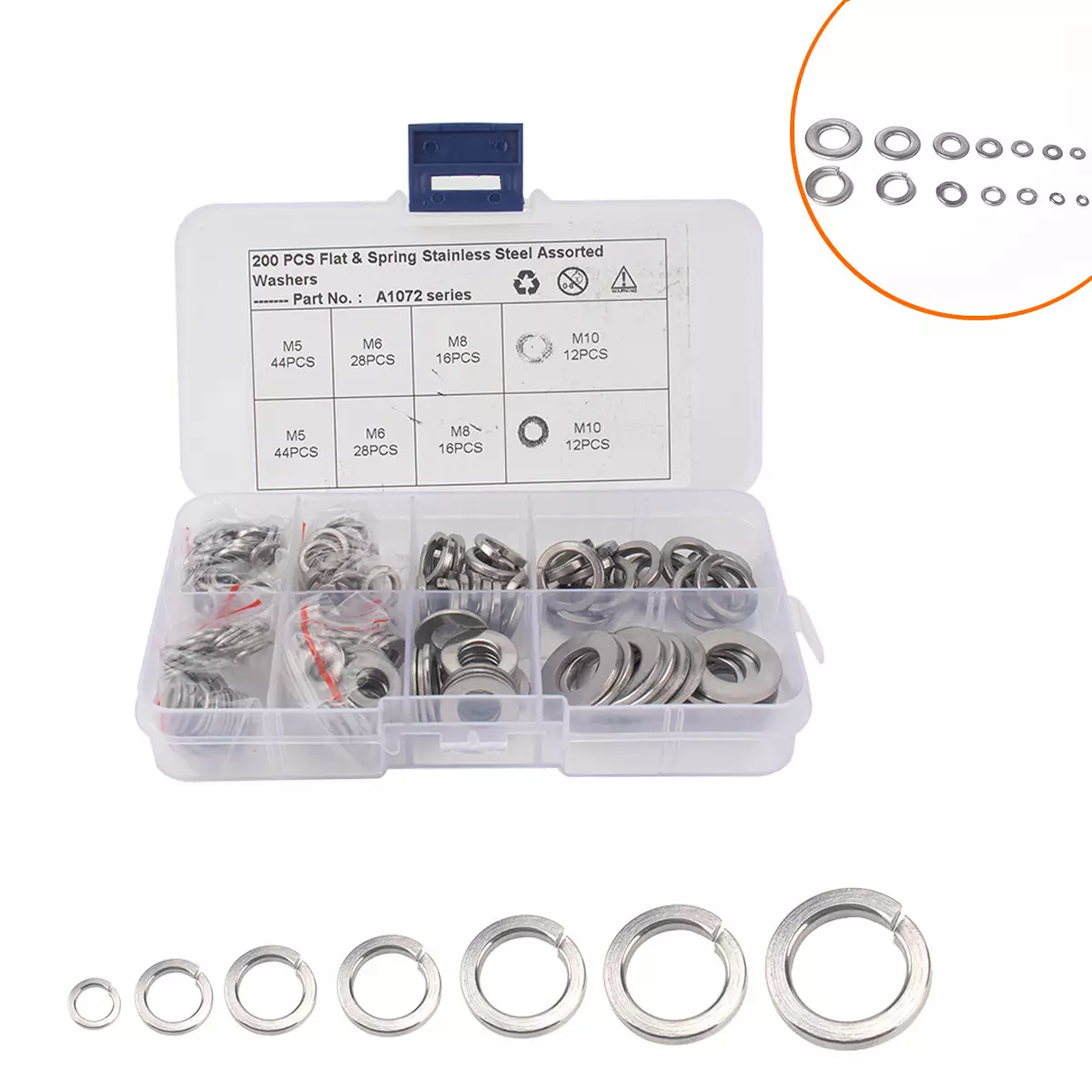 border hot-200 boxes of round ultra-thin stainless steel metal flat pads/spring cushion box