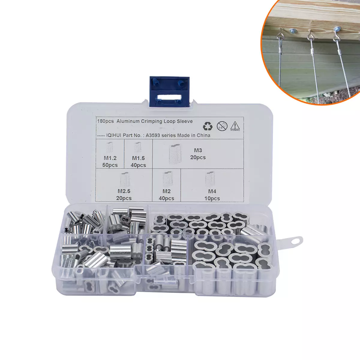 border hot -selling 180 only installed 6 species of steel wire rope aluminum elliptical holes aluminum card 8 -character aluminum sleeve 10 grid