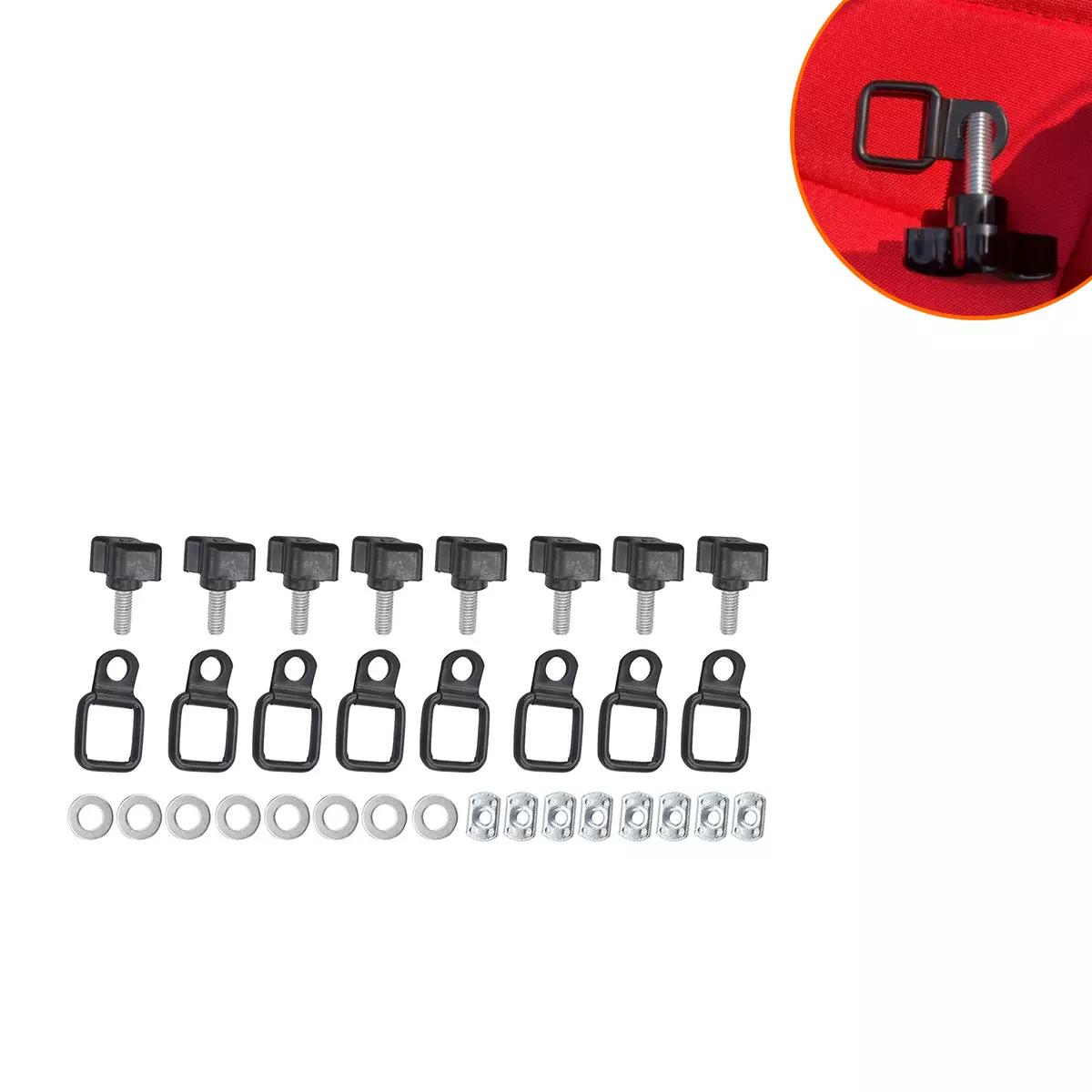 border hot -selling 8 sets of car top cover screw buckle buckle fast disassembly thumb screw kit for jeep