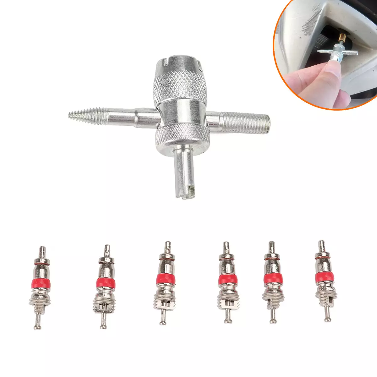 border hot-selling combination-four-in-one disassembly tool+valve core-for : car, truck, motorcycle