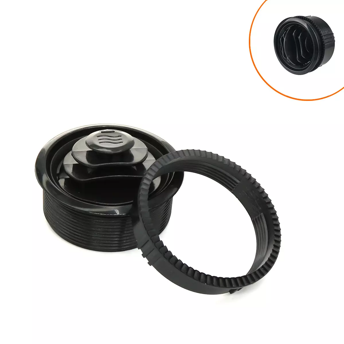 border hot-selling-black ball-shaped air leaf air outlet RV air-conditioning outlet (φ71/63)