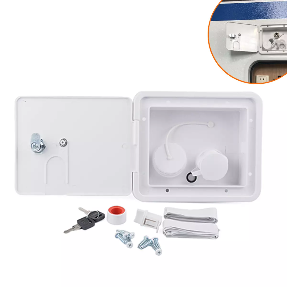 border hot-selling-RV modification accessories square belt pressure water injection water for Inlet cabin integrated box single parts