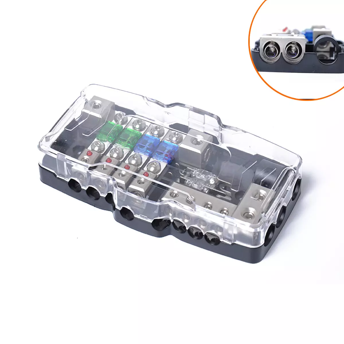 border preferential car audio accessories multi -function fuse box with LED light modification audio line box