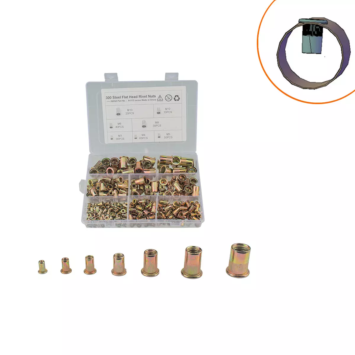 border selling 305 boxes of color steel flat head columns rivet nut/pull rivet nut m3/4/5/6/8/10/12