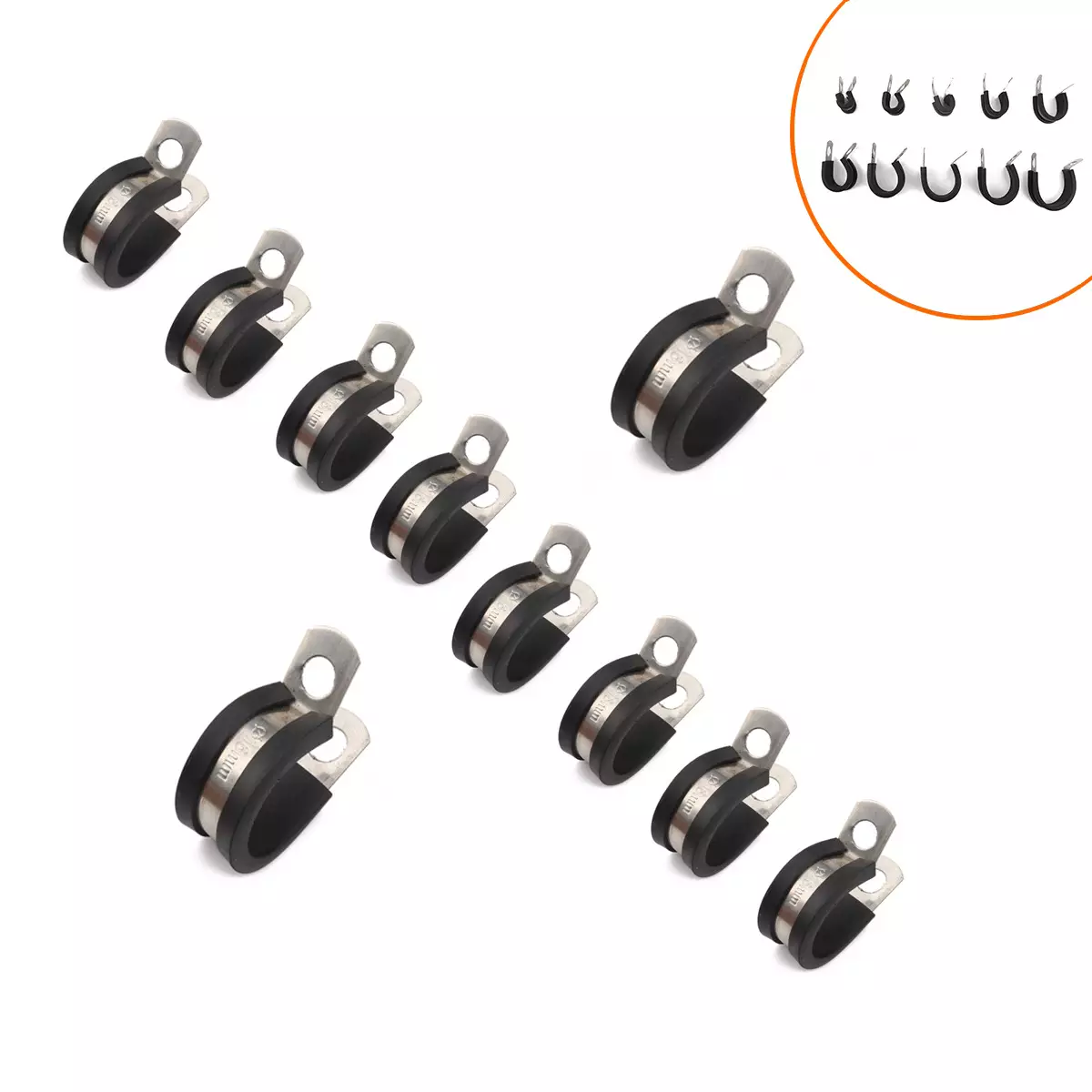 border -stainless steel connecting rubber strip band 10 sets of corrosion-resistant anti-rust-resistant pipe card specifications complete