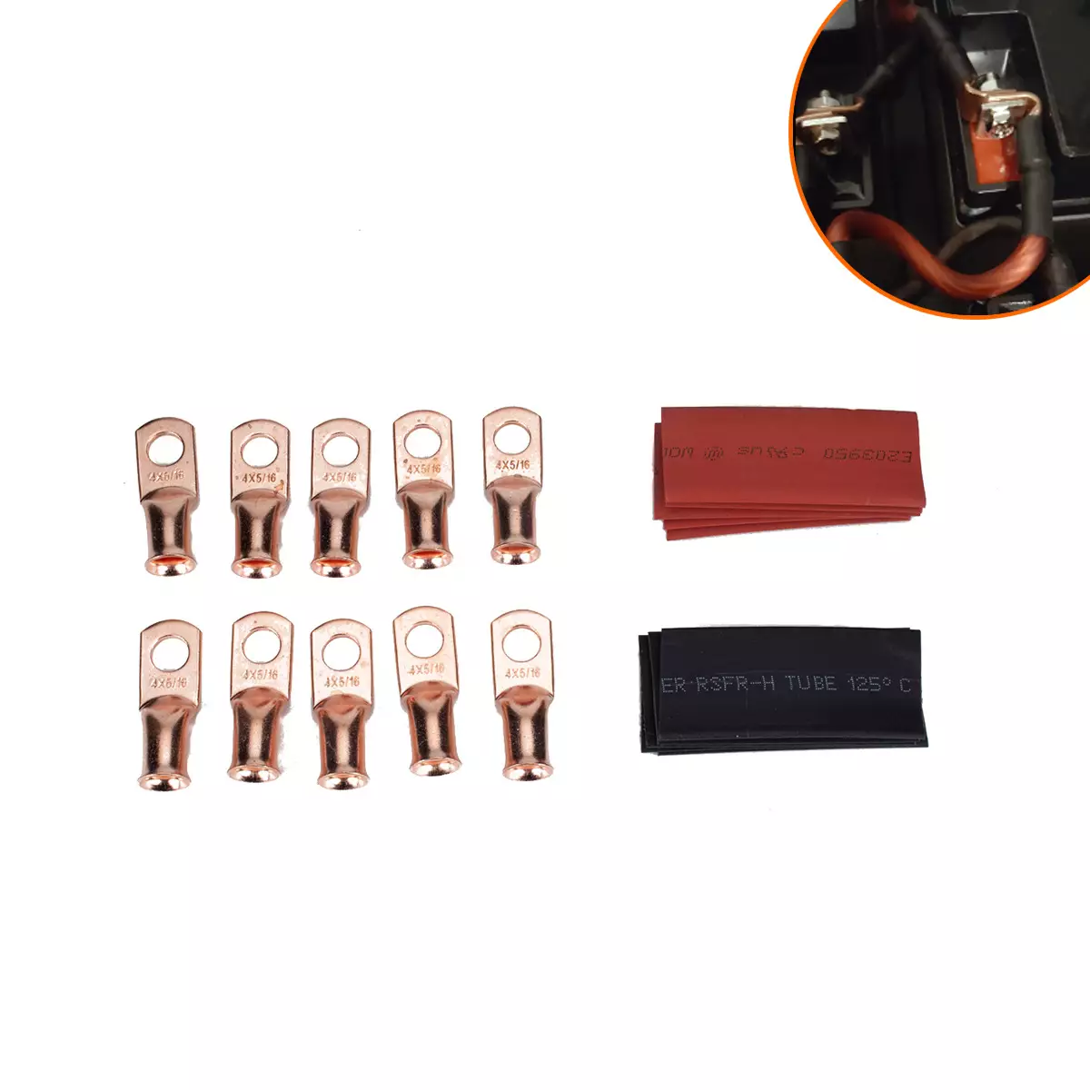 border thermal sales-Copper terminal 10 AWG American T2 Copper Wiring terminal/Copper Nose with Heat Tube