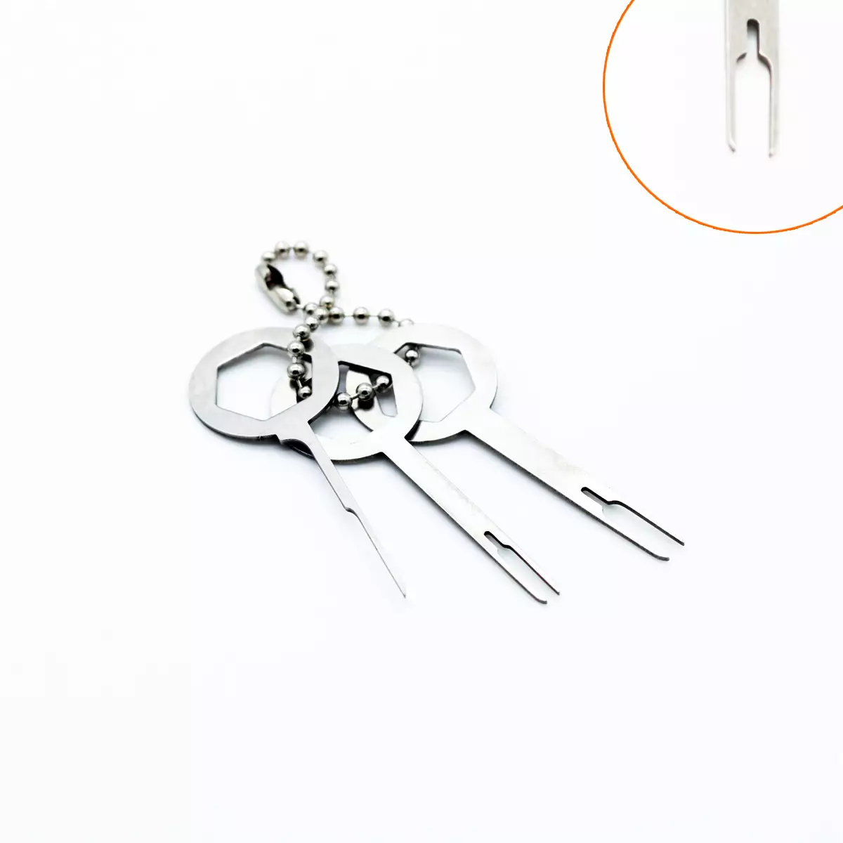 Car plug -in terminal removal tool stainless steel light surface retractor 3 -piece dual card picking needle
