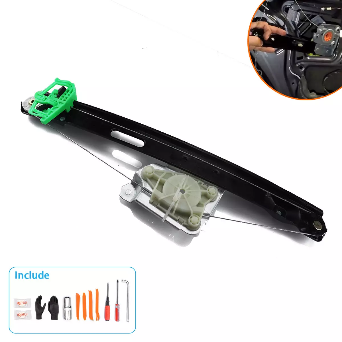 for BMW 3 Series Left rear glass lifter+toolkit BMW window regulator 51357140589