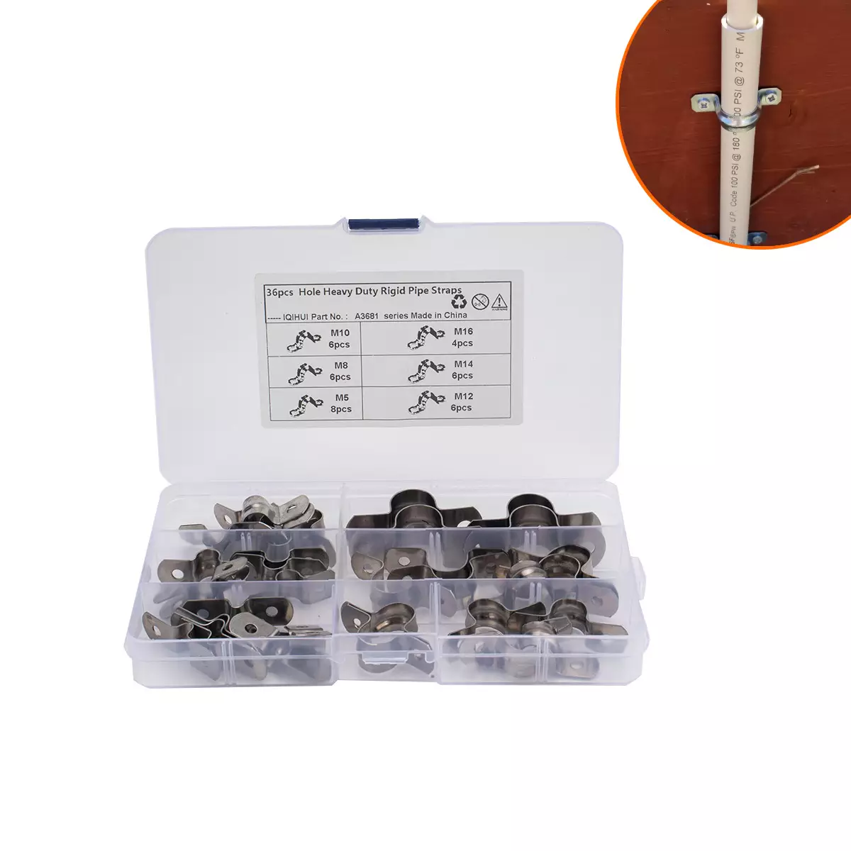 Foreign Trade 36 Box Set 304 Stainless Steel Thickening U -shaped Mating Card Mental Card U -shaped tube card