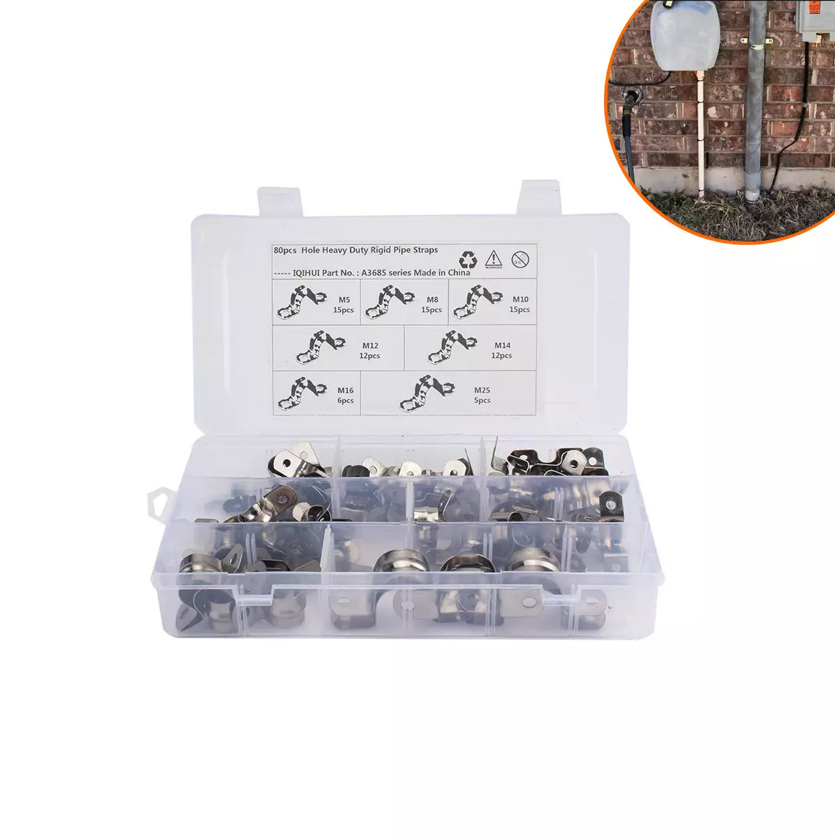 Foreign trade 80 box installations 304 stainless steel thickened U -shaped horse -riding card saddle card U -shaped tube card