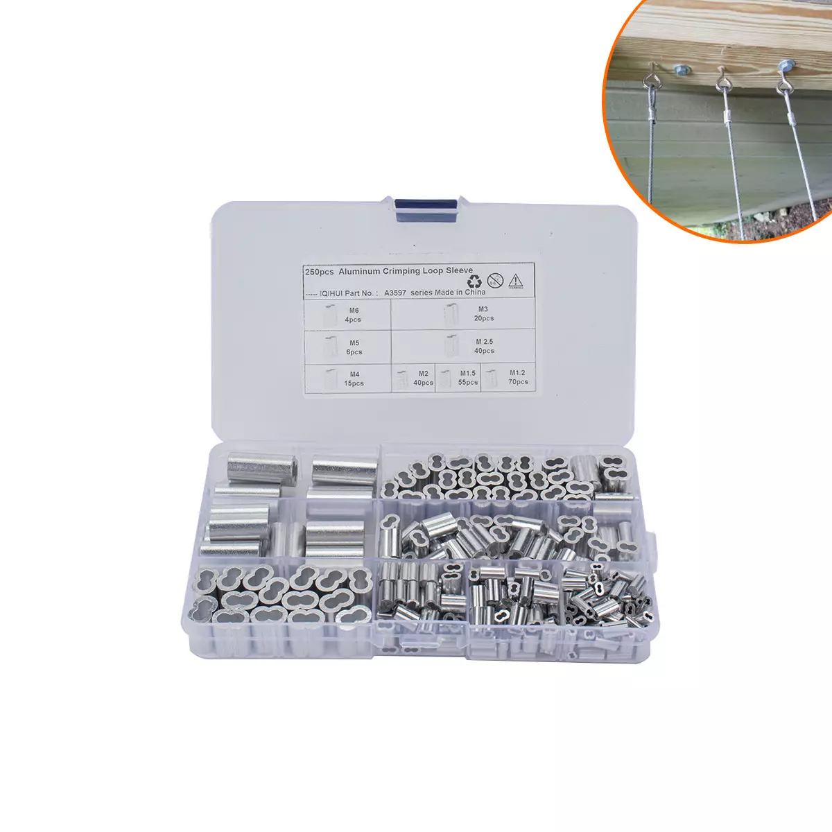 Foreign trade re steel wire rope aluminum sleeve 8 -character aluminum sleeve elliptical hole aluminum aluminum aluminum buckle 250 types 250