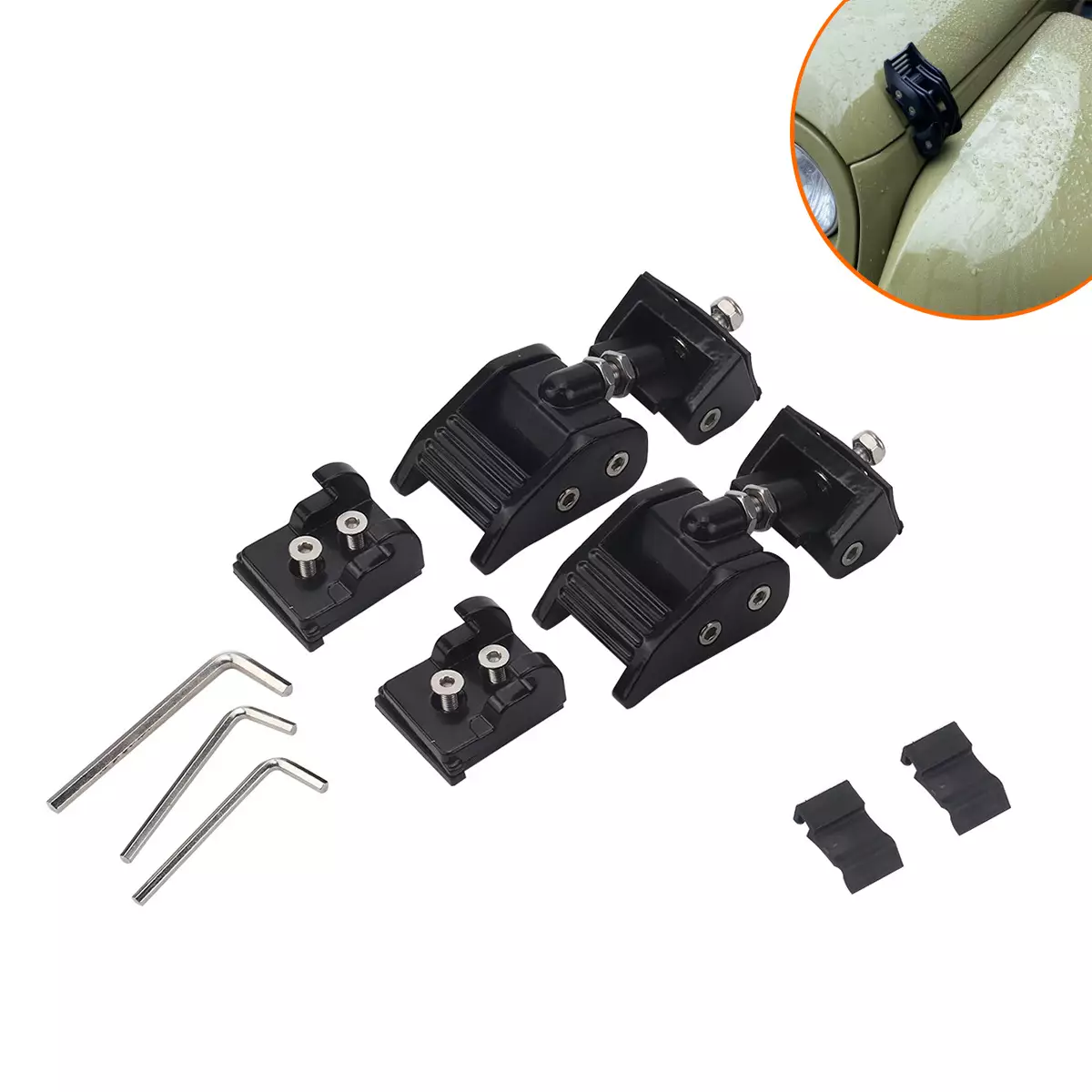 Hood lock stainless steel hood lock modification kit-for : Jeep Wrangler 2007-2018