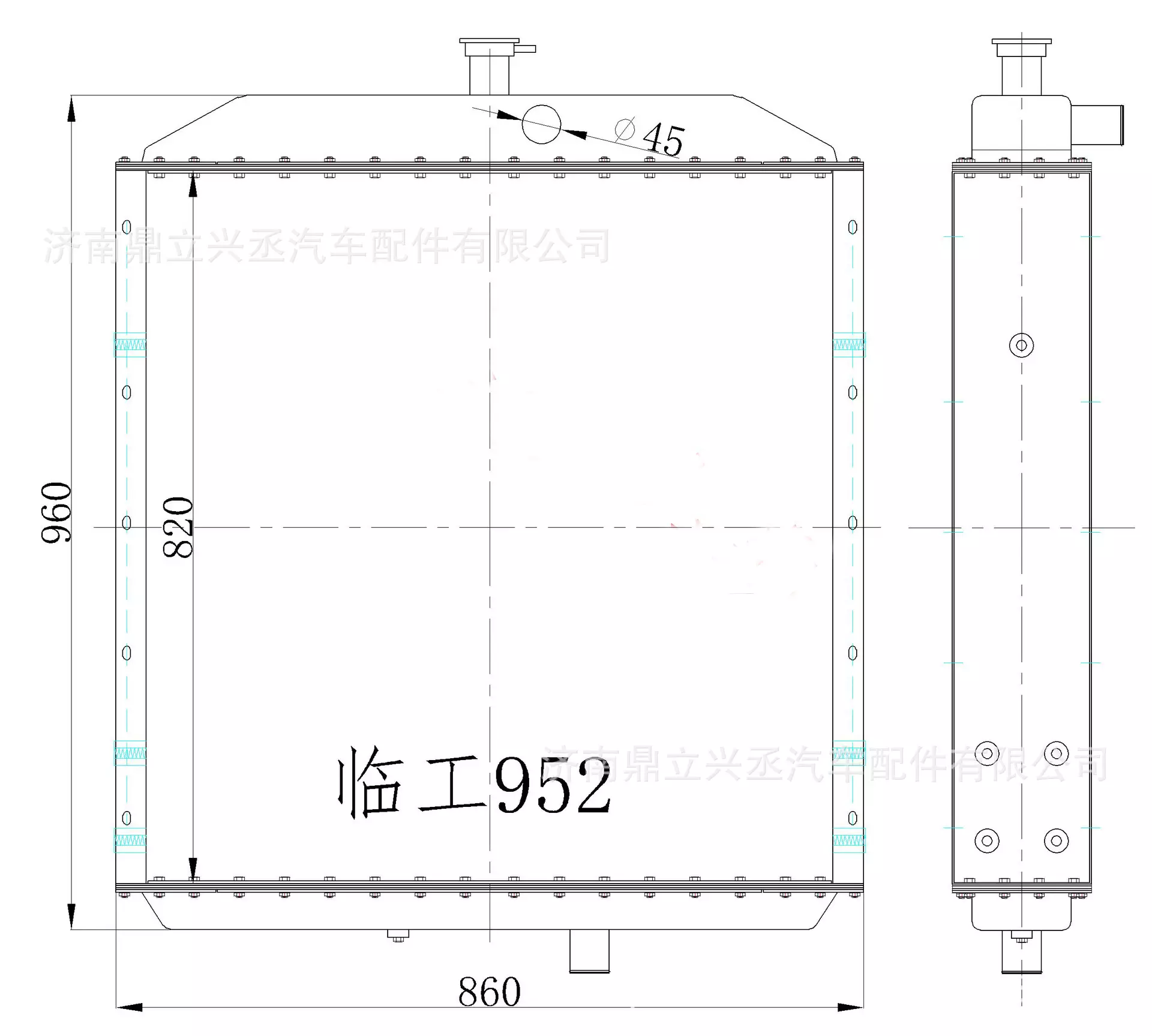 Lingong loader water tank radiator LG952 952H 953 953-1 953-2 953-2a