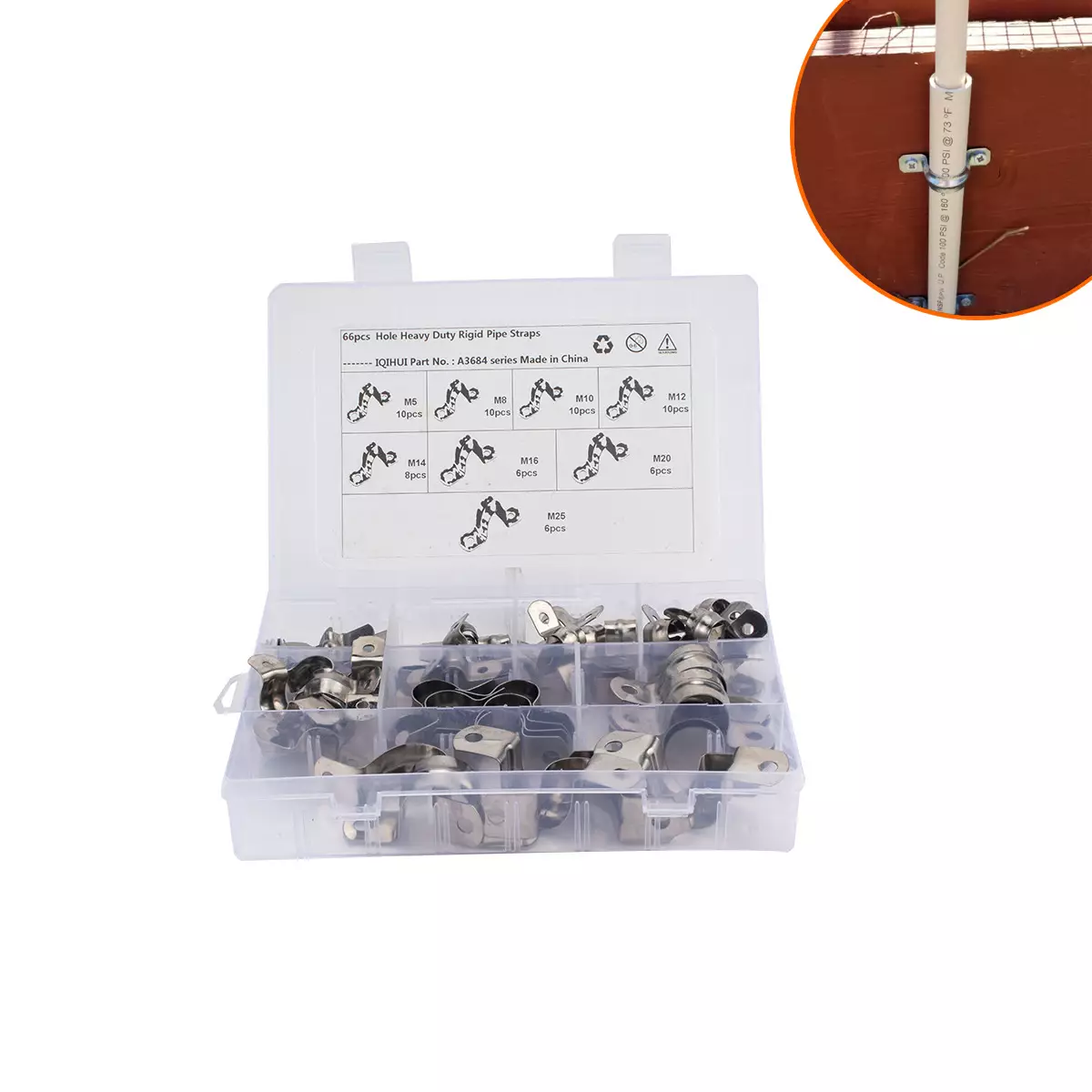of foreign trade 66 boxes 304 stainless steel thickened U -shaped horse -riding card saddle card fixed pipe card hug