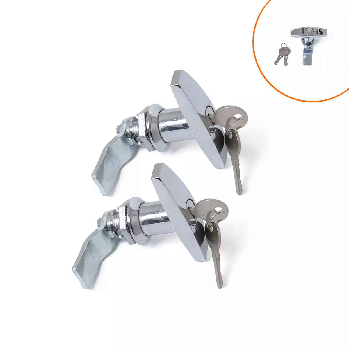 RV trailer T -shaped handlebar tongue lock/big handle lock/tool box lock/chassis cabinet lock bright chromium 2 installation