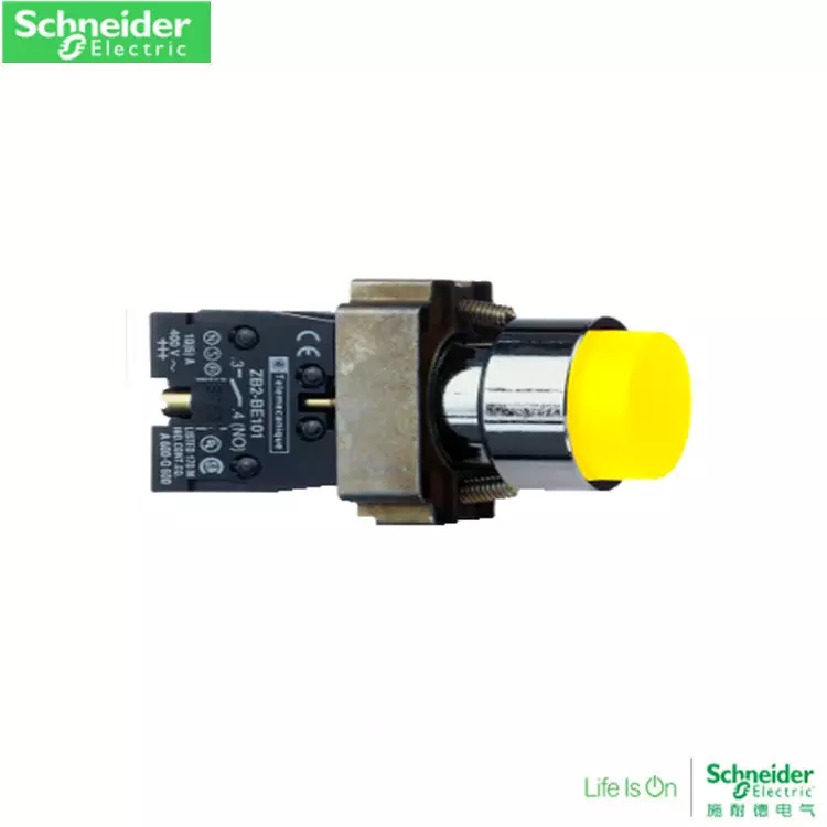 Schneider XB2BL51C spring reset convex button button installation diameter 22mm 1NO yellow reset