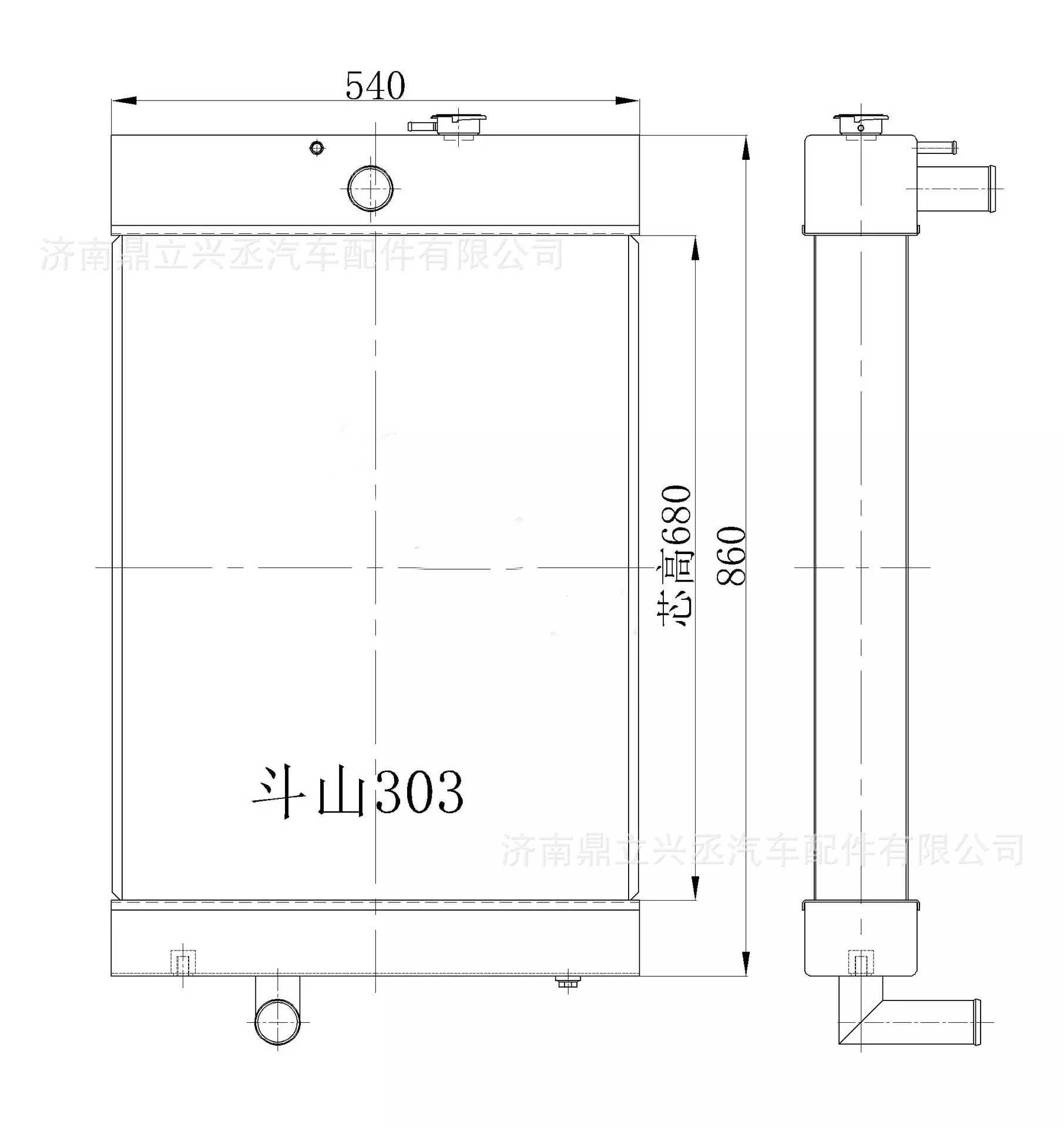 selling doosan loader water tank radiator all -aluminum radiator 303 505