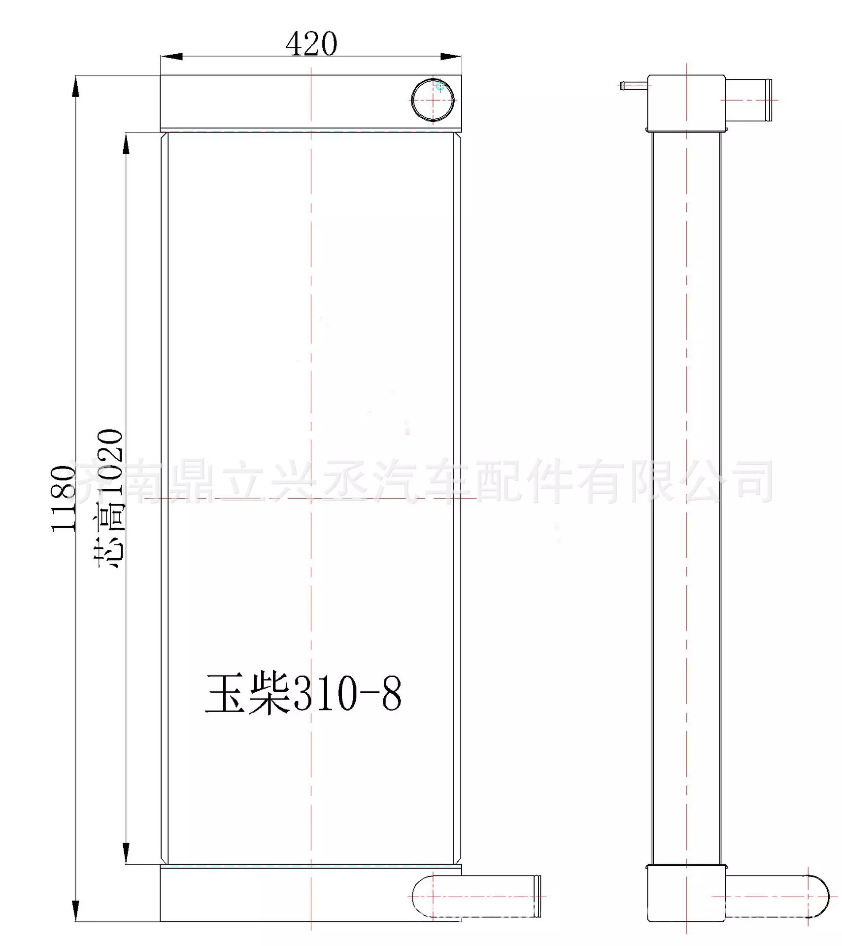 Yuchai excavator water tank radiator Yuchai YC310LC-8 Yuchai 6M water tank radiator manufacturer